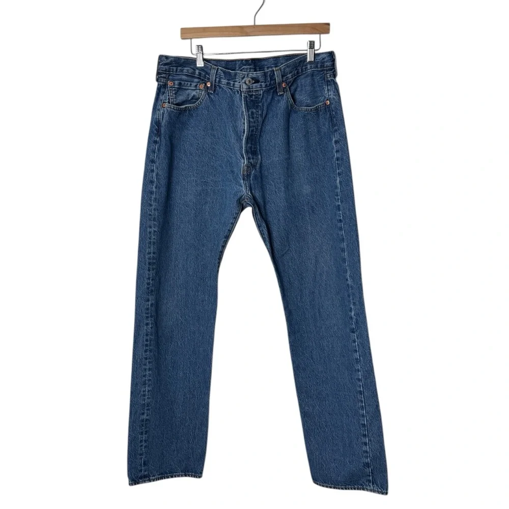 Levi's 501 Original Mid Rise Regular Fit Straight Leg Jeans Denim Pants Men's 36